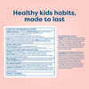 Kids vitamin tablet label with ingredients, usage, and warnings for healthy habits