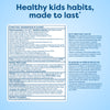 Kids vitamin tablet label with nutrients for healthy growth, usage, and safety info