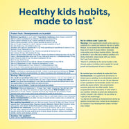 Kids vitamin tablet label with nutritional facts, ingredients, and usage directions for healthy child growth