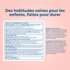 Kids vitamin tablet label with ingredients, usage, and warnings for healthy habits