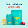Hiya Kids Daily Probiotic vitamin tablet refill pack with lemon and cherries, 0g sugar, delicious taste