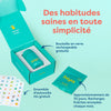 Kids daily probiotic vitamin tablets in reusable glass bottle with free stickers, 30-day supply
