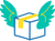 White box with teal wings and yellow tape, symbolizing fast delivery of kids' vitamins