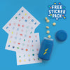 Kids vitamin tablets with free alphabet sticker pack, colorful learning fun for children