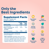 Kids vitamin tablet supplement facts: clean, non-GMO, gluten-free, dairy-free, 0g added sugar, dental friendly