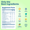 Kids vitamin tablet supplement facts with clean, non-GMO, sugar-free, dairy-free, gluten-free ingredients