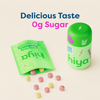 Hiya Teen Daily Multivitamin chewable tablets, 0g sugar, delicious taste, colorful chewables in green pouch and bottle